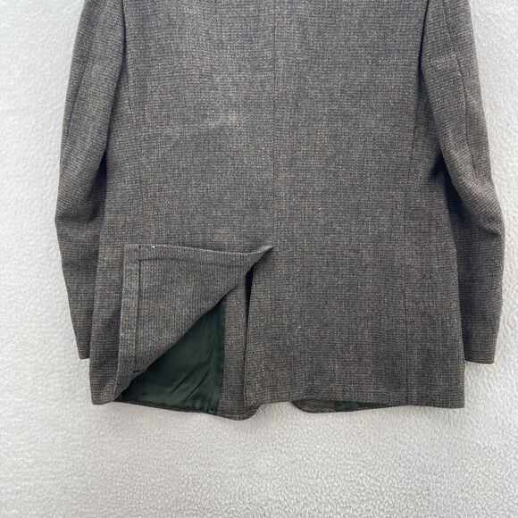 Vintage Kingsridge Tweed Blazer Mens 44R Wool Preppy Academia Leather Button USA - Picture 10 of 12